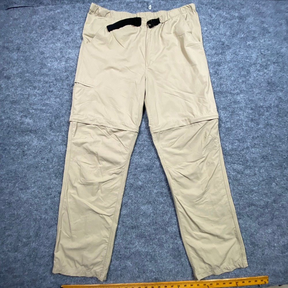Woolrich Mens Convertible Cargo Pants Khaki Nylon Hiking Zip Off Shorts Size M